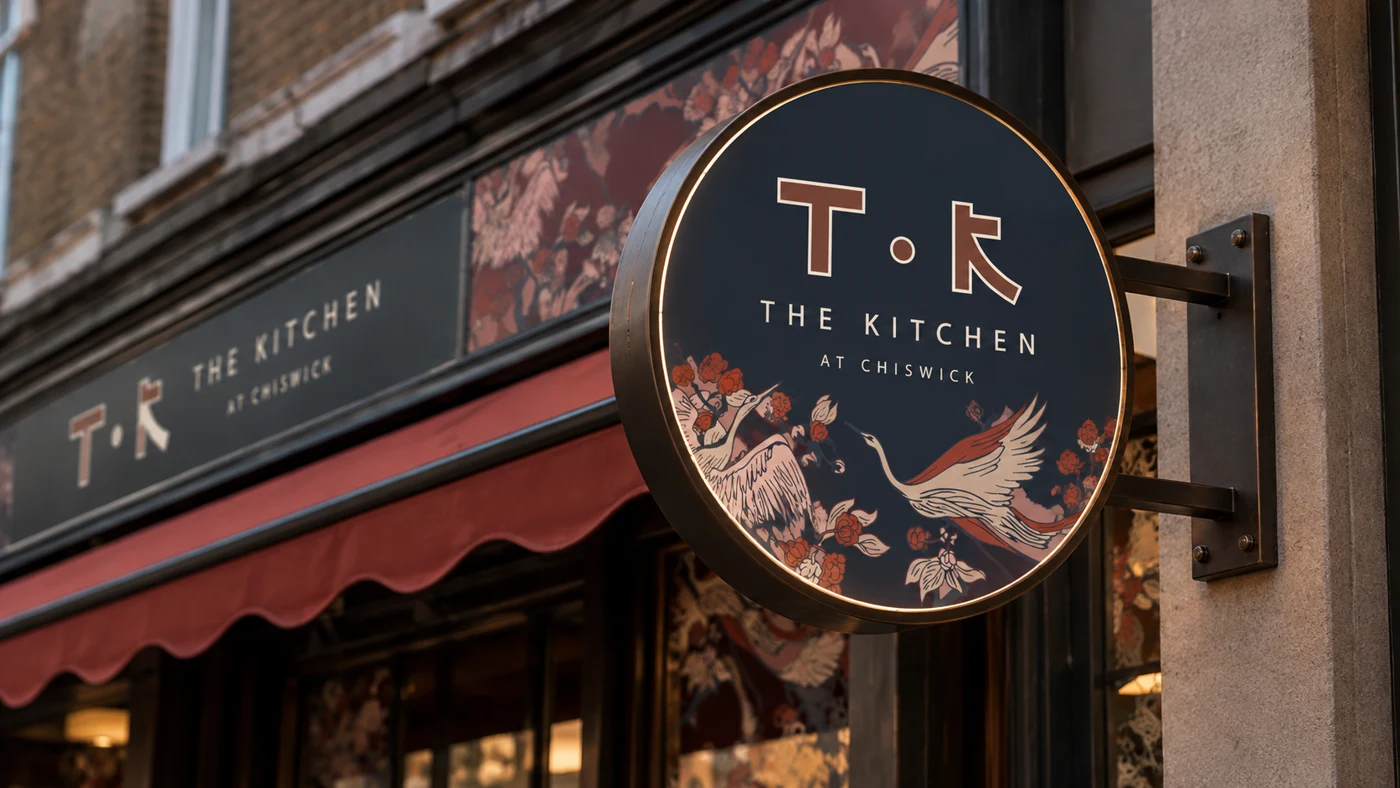 TK Kitchen branding concept: exterior signage
